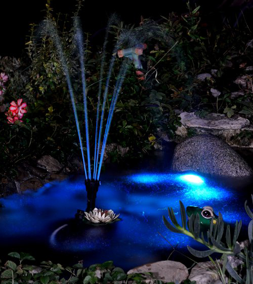 Natural stone for underwater lighting – ponds and fountains